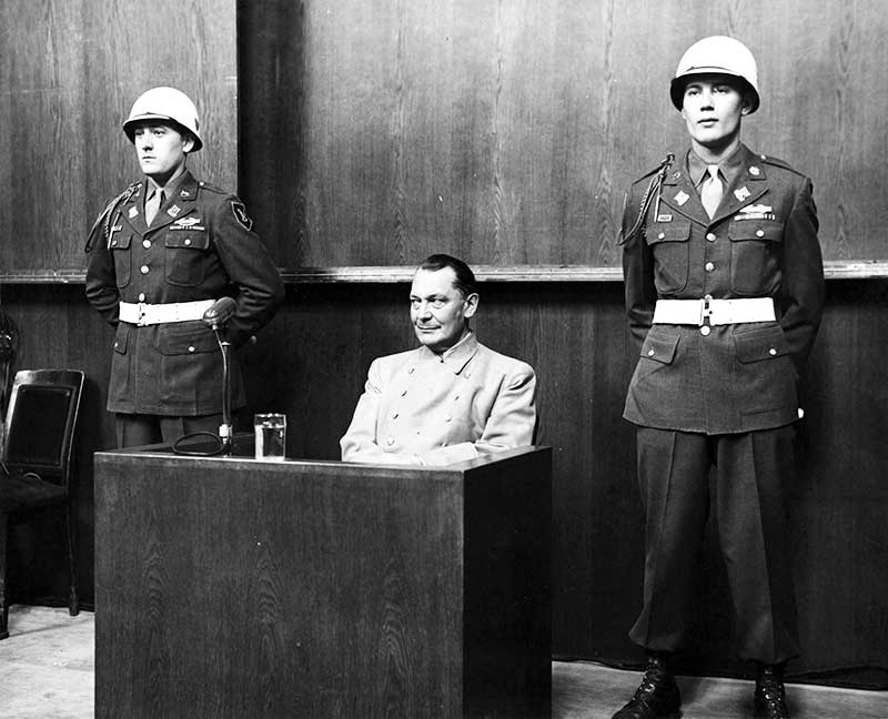 Hermann Goering at the Nuremberg Trials