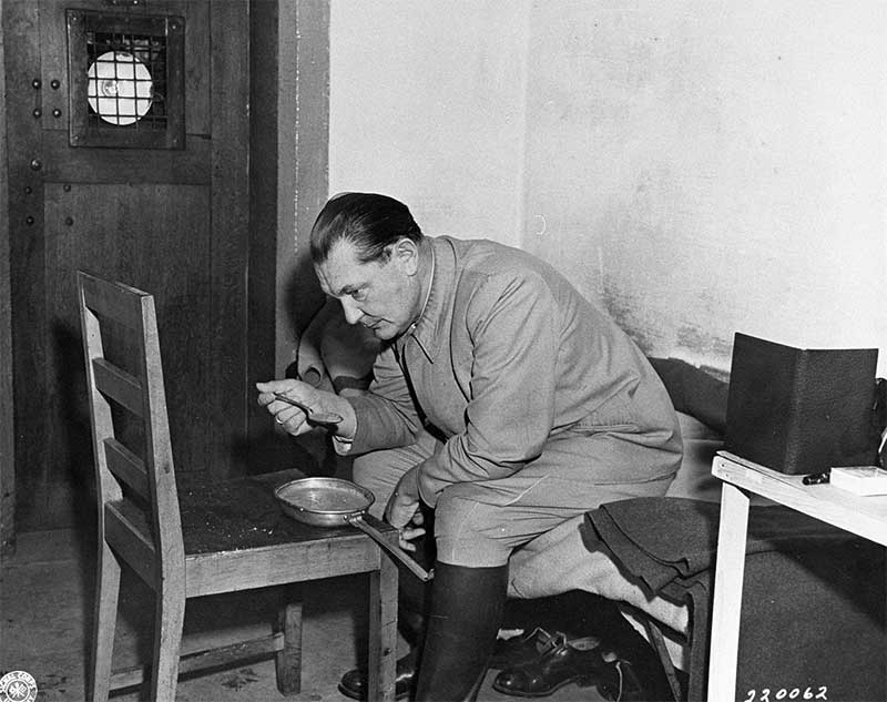 hermann goering in his cell during the military tribunal nuremberg
