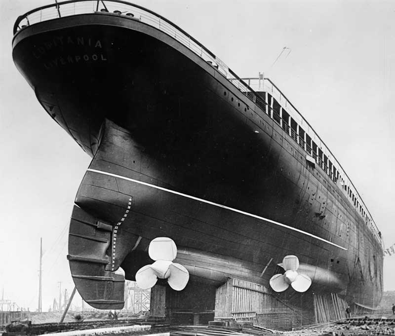 lusitania construction hull dry dock