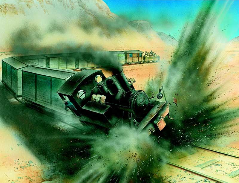 artwork railway attack hejaz
