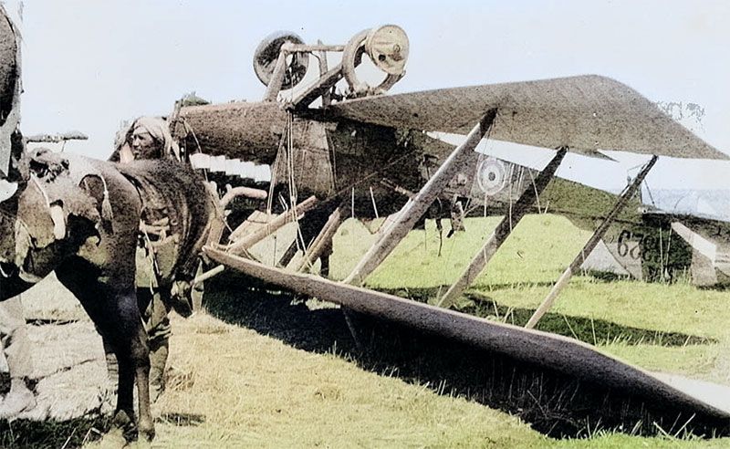 crashed be2 plane near yarmuk 1918