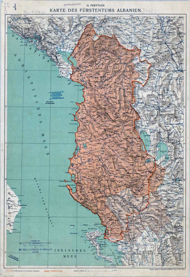 map albania 1914