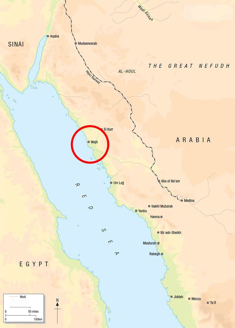 map arabia location of wejh
