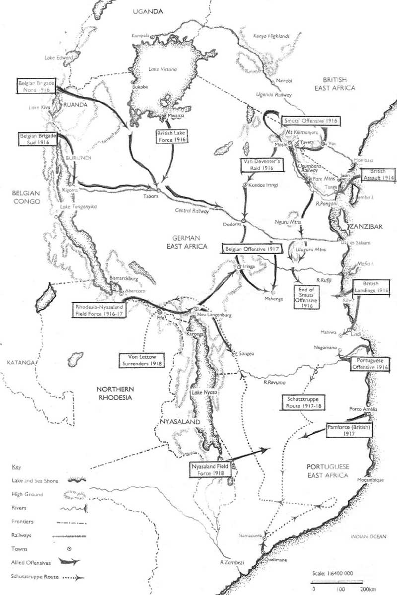 map world war i german east africa