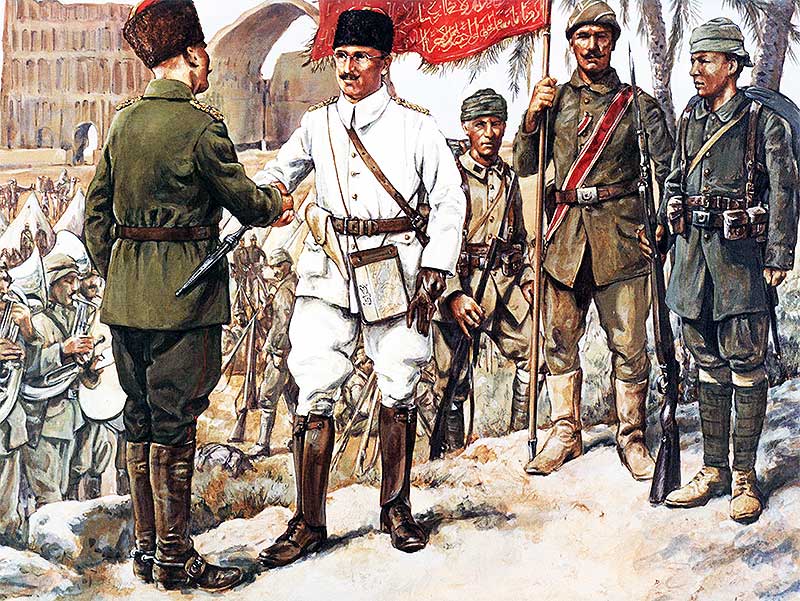 ottoman lieutenant with his men 1916