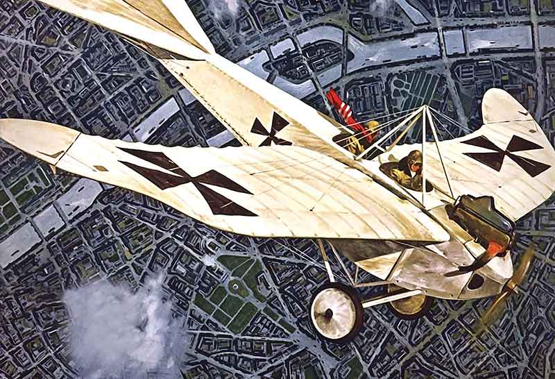 paris german taube airplane