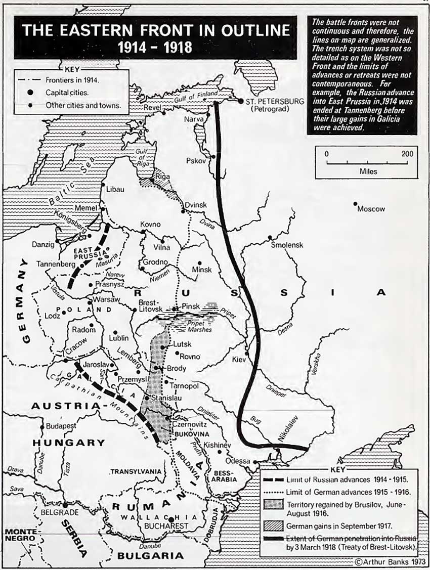 wwi the eastern front outline 1914 1918