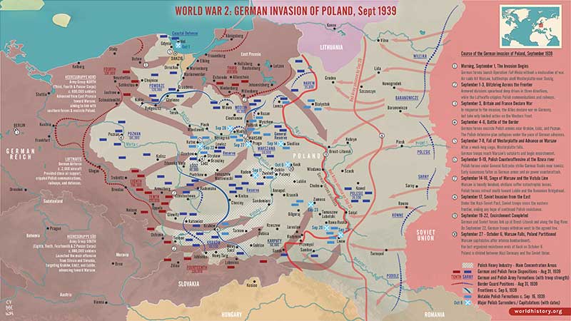 world war ii map german invasion poland 1939