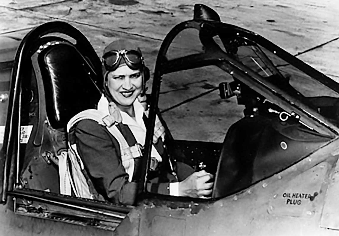 Colonel Jacqueline Cochran in the Cockpit of a Curtiss P-40