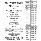 Preview: Willys Truck 1/4 ton 4x4 - 1942 - Maintenance Manual