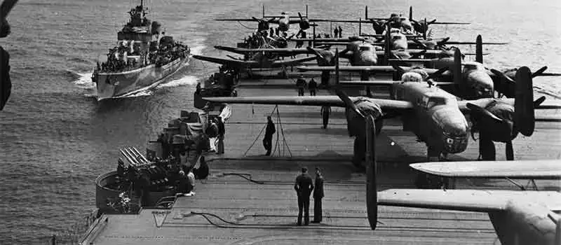 Doolittle Raid (Tokyo Raid) – April 1942 - The surprising and daring raid on military targets at Tokyo, Yokohama, Yokosuka, Nagoya, and Kobe (U.S. Air Force Photo)