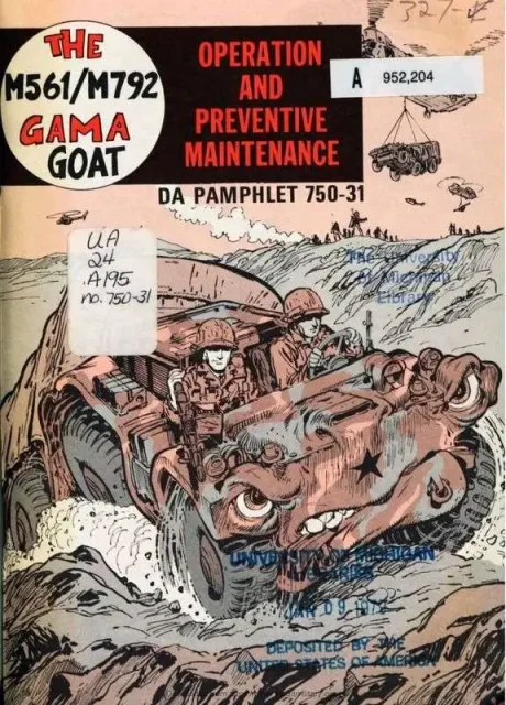 The M561-M792 Gama Goat Operation and Maintenance Comic (DA PAM 750-31) 1970